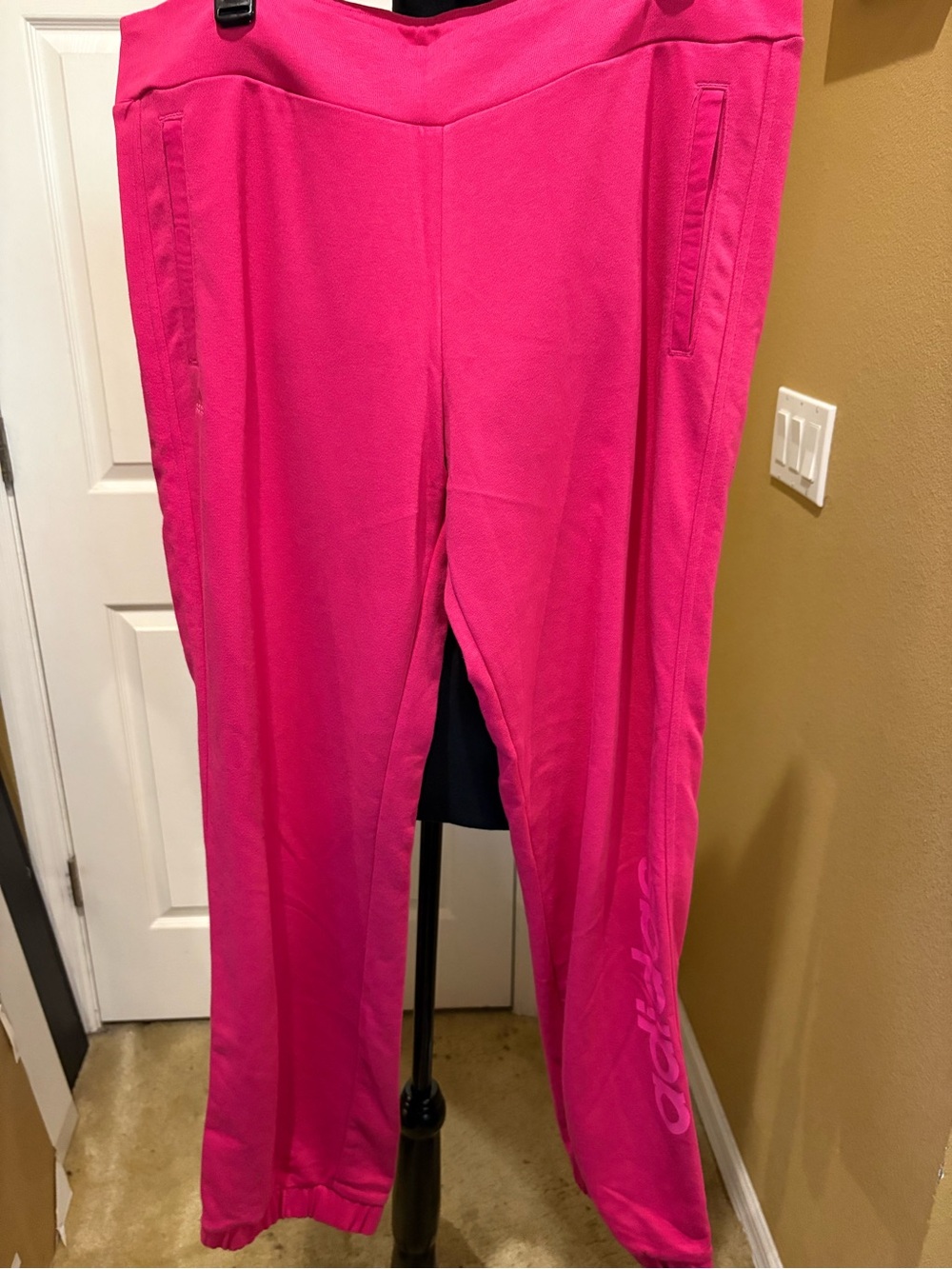 Adidas Climalite Cotton Pink Jogger Sweatpants Women’s XL Athletic Lounge Pants